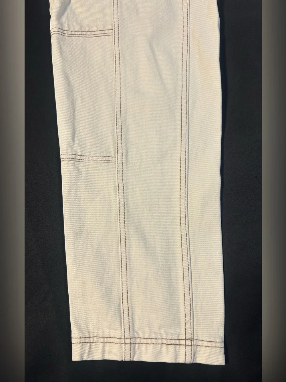 PACSUN Cream Cargo Pants with Utility Pockets Elastic Waist Cargo